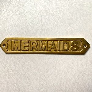 MERMAIDS Brass Plaque Wall Decor
